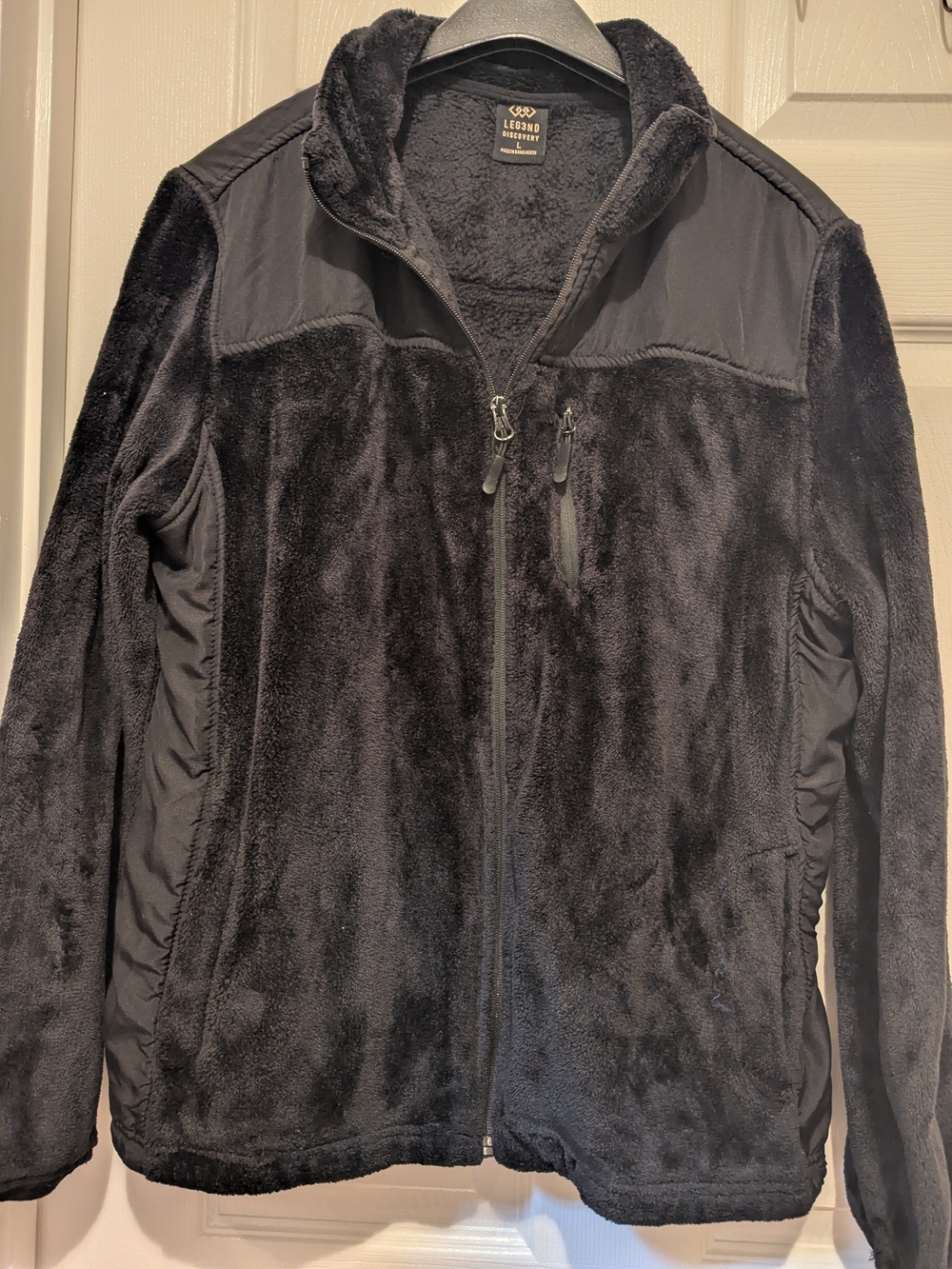 Discovery Black Plush Performance Jacket with Chest Zip